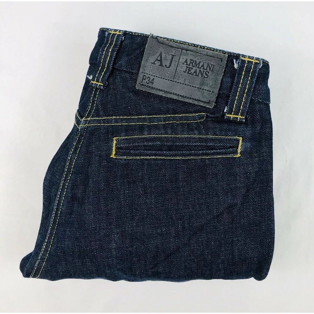 Armani Jeans 24x30 Dark Indigo 003 Wash Straight Trouser Jeans Made In Italy